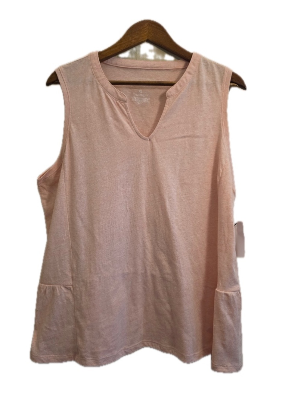Sonoma Tank Womens XL Pink Tunic V-Neck Sleeveless Pockets Jersey Cotton